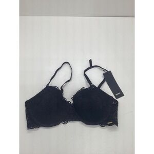DKNY Black Lace Demi Bra Underwire Adjustable Straps Intimate Apparel